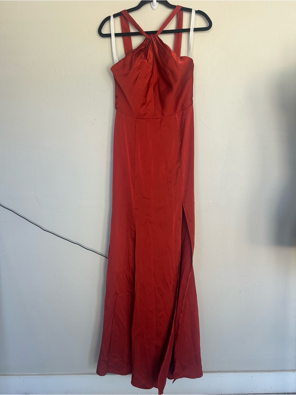 Formal Azazie bridesmaid gown twisted crossover halter neckline Size 8  (1882)